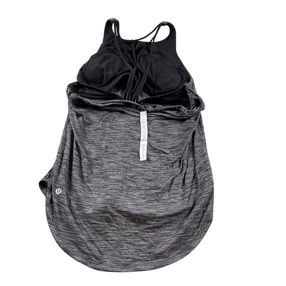 Lululemon Align Tank Top Heathered Grey Built in Bra Racerback Workout Size 6 - Picture 2 of 7